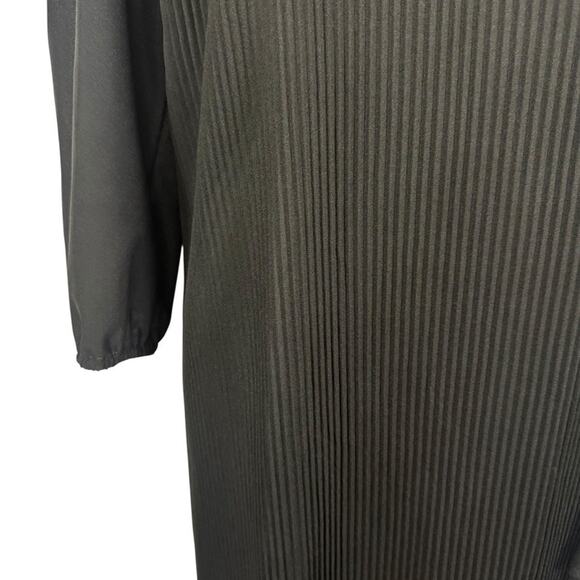 Lady Blair Pleated Ruffle Vintage USA Made Midi High Neck Sheer Chiffon Dress 14 - Picture 6 of 16